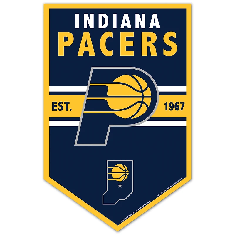 WinCraft Indiana Pacers 11" x 17" Chevron Wood Sign