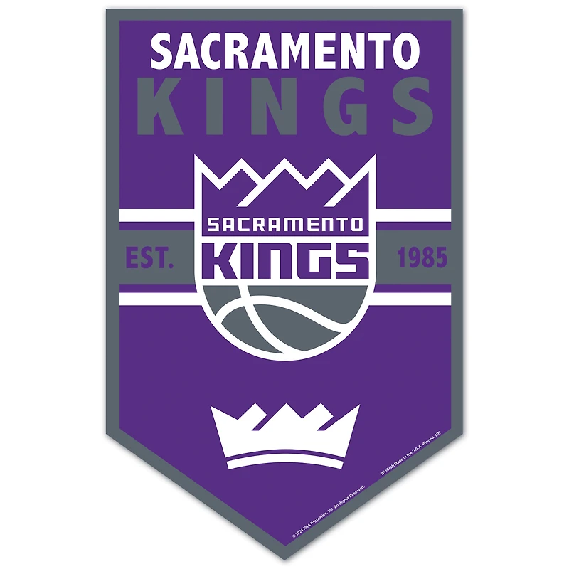 WinCraft Sacramento Kings 11" x 17" Chevron Wood Sign