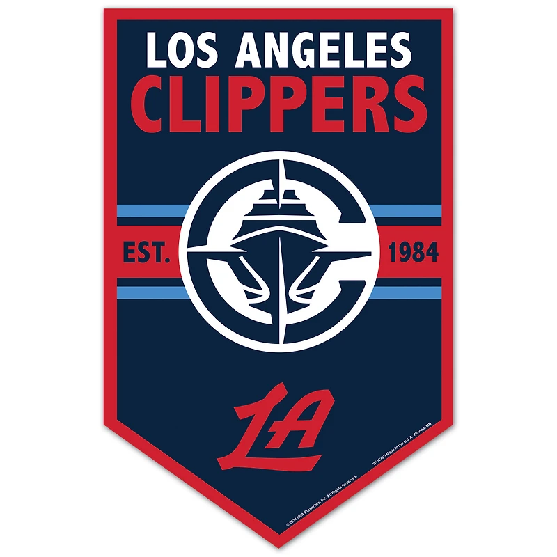 WinCraft LA Clippers 11" x 17" Chevron Wood Sign