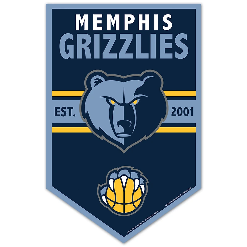 WinCraft Memphis Grizzlies 11" x 17" Chevron Wood Sign