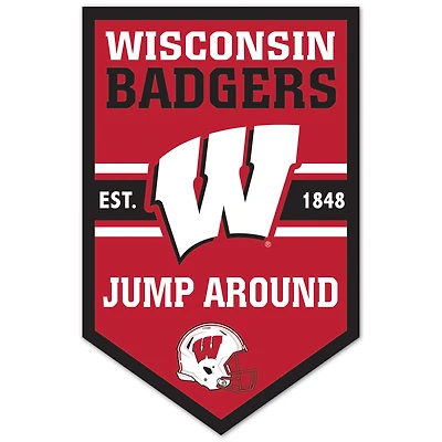 WinCraft Wisconsin Badgers 11" x 17" Chevron Wood Sign