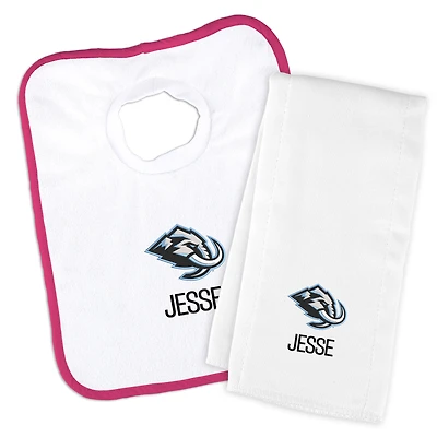 Infant Chad & Jake Utah Mammoth Primary Logo Personalized Pullover Bib & Burp Cloth Set