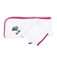Infant Chad & Jake Utah Mammoth Primary Logo Personalized Hooded Towel & Mitt Set