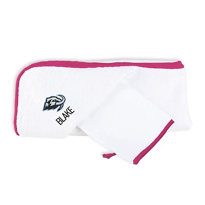 Infant Chad & Jake Utah Mammoth Primary Logo Personalized Hooded Towel & Mitt Set