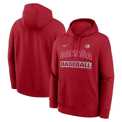 Men's Nike Red Canada Baseball 2026 World Baseball Classic Club Hoodie