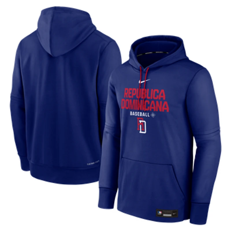 Men's Nike  Royal Dominican Republic Baseball 2026 World Baseball Classic Authentic Collection Therma-FIT Hoodie