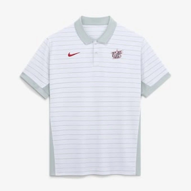 Men's Nike White USA Baseball 2026 World Baseball Classic Victory Striped Dri-FIT Polo