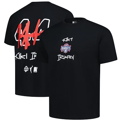 Unisex round21 Kiki Iriafen Black Washington Mystics 2025 WNBA Draft Name & Number T-Shirt