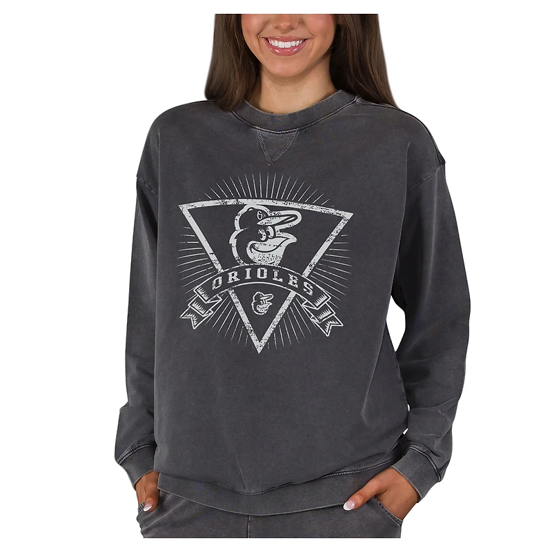 Women's Concepts Sport Charcoal Baltimore Orioles Boxy Mist French Terry Long Sleeve Top