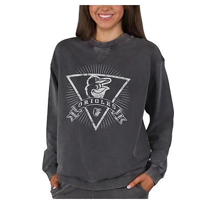 Women's Concepts Sport Charcoal Baltimore Orioles Boxy Mist French Terry Long Sleeve Top