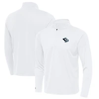 Men's Antigua White Utah Mammoth Tribute Quarter-Zip Pullover