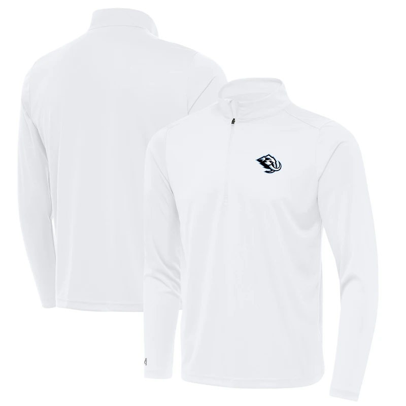 Men's Antigua White Utah Mammoth Tribute Quarter-Zip Pullover
