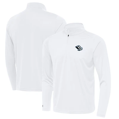Men's Antigua White Utah Mammoth Tribute Quarter-Zip Pullover