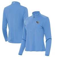 Women's Antigua Powder Blue Utah Mammoth Tribute Half-Zip Pullover