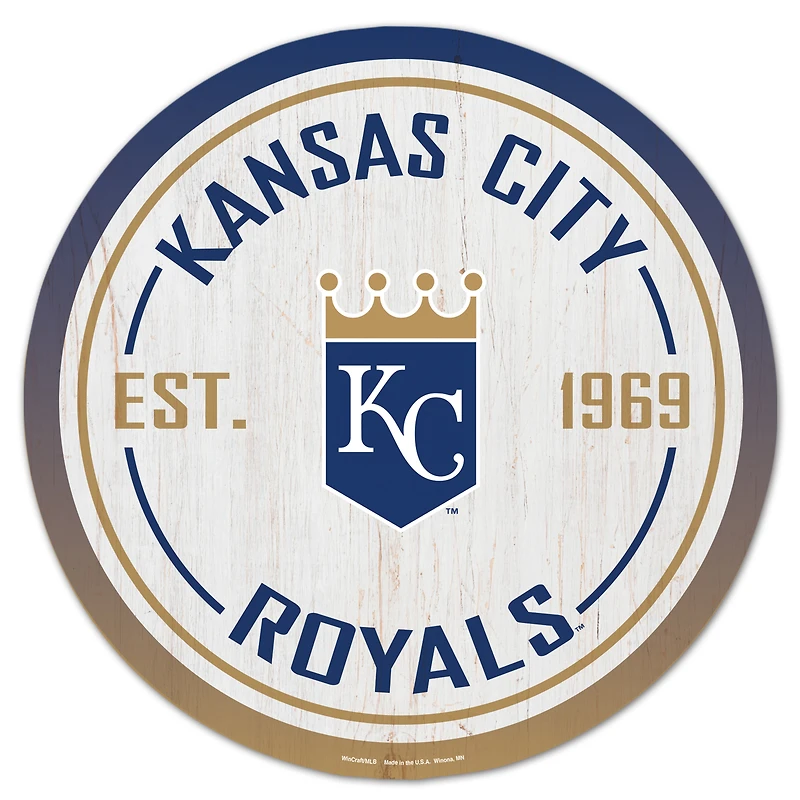 WinCraft Kansas City Royals 14" Established Year Circular Wood Sign