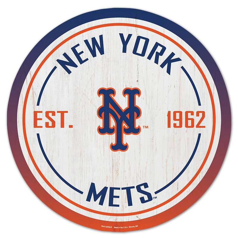 WinCraft New York Mets 14" Established Year Circular Wood Sign