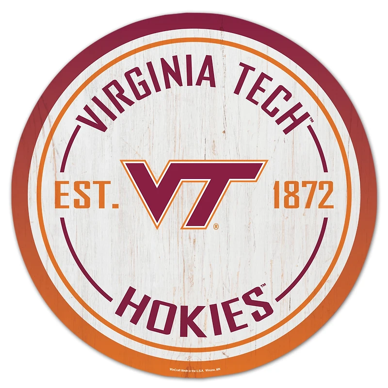 WinCraft Virginia Tech Hokies 14" Established Year Circular Wood Sign