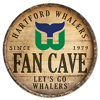 WinCraft Hartford Whalers 14" Fan Cave Circular Wood Sign