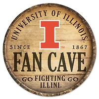 WinCraft Illinois Fighting Illini 14" Fan Cave Circular Wood Sign