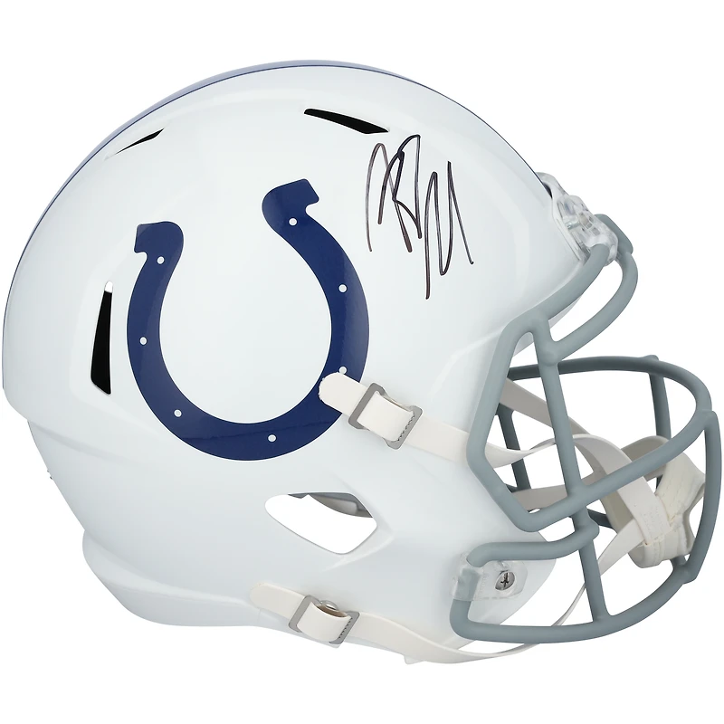 Riley Leonard Indianapolis Colts Autographed Riddell Speed Replica Helmet