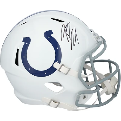 Riley Leonard Indianapolis Colts Autographed Riddell Speed Replica Helmet