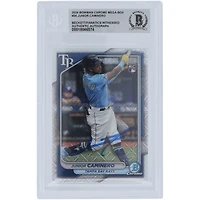 Junior Caminero Tampa Bay Rays Autographed 2024 Bowman Chrome Mega Box #56 Beckett Fanatics Witnessed Authenticated Rookie Card