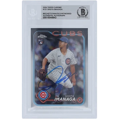 Shota Imanaga Chicago Cubs Autographed 2024 Topps Chrome #121 Beckett Fanatics Witnessed Authenticated Rookie Card