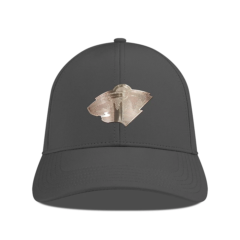 Men's Levelwear Charcoal Minnesota Wild Ascend Copper Insignia Vented Adjustable Hat