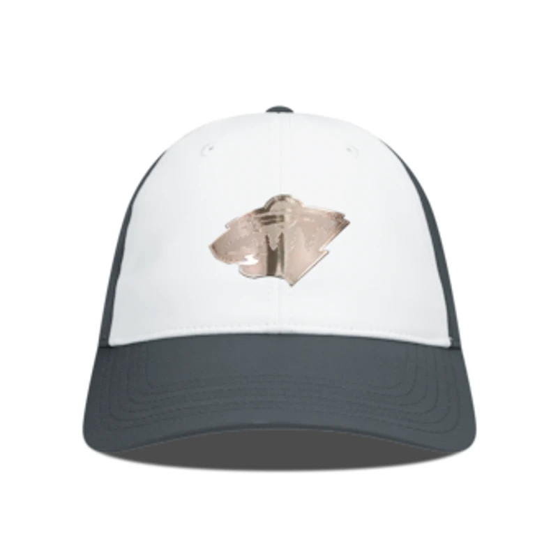 Men's Levelwear White/Charcoal Minnesota Wild Endure Copper Insignia Adjustable Hat