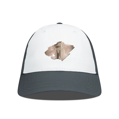 Men's Levelwear White/Charcoal Minnesota Wild Endure Copper Insignia Adjustable Hat