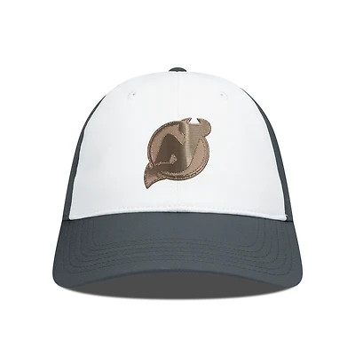 Men's Levelwear White/Charcoal New Jersey Devils Endure Copper Insignia Adjustable Hat