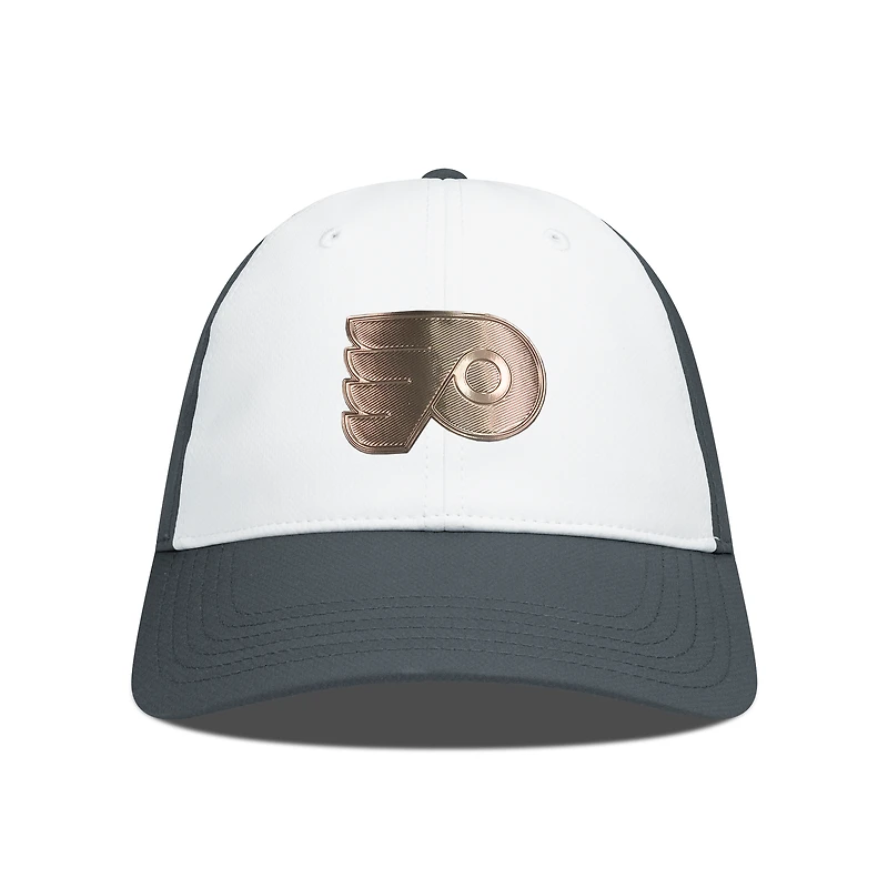 Men's Levelwear White/Charcoal Philadelphia Flyers Endure Copper Insignia Adjustable Hat