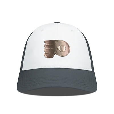 Men's Levelwear White/Charcoal Philadelphia Flyers Endure Copper Insignia Adjustable Hat