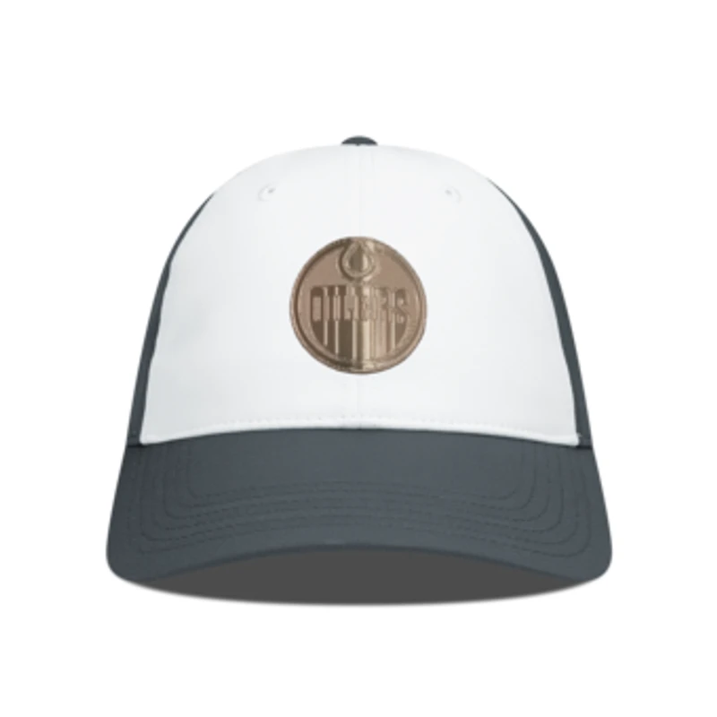 Men's Levelwear White/Charcoal Edmonton Oilers Endure Copper Insignia Adjustable Hat
