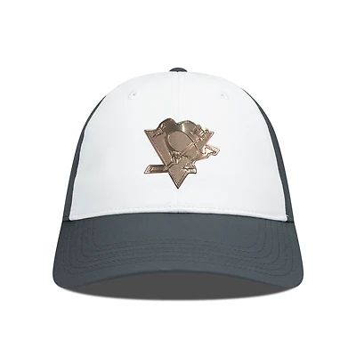 Men's Levelwear White/Charcoal Pittsburgh Penguins Endure Copper Insignia Adjustable Hat