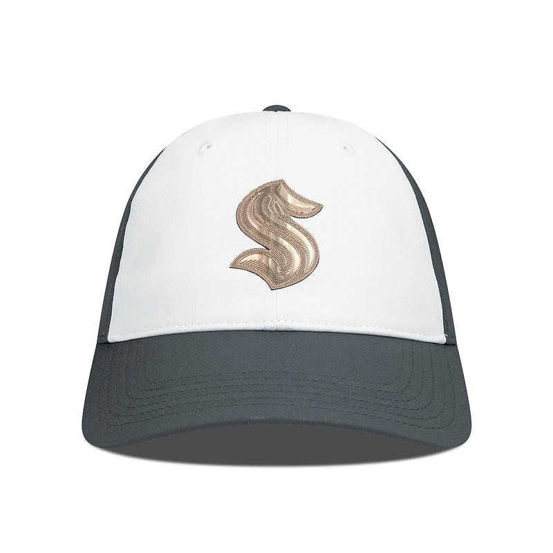 Men's Levelwear White/Charcoal Seattle Kraken Endure Copper Insignia Adjustable Hat
