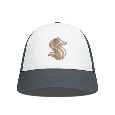 Men's Levelwear White/Charcoal Seattle Kraken Endure Copper Insignia Adjustable Hat