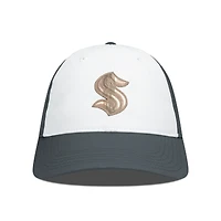 Men's Levelwear White/Charcoal Seattle Kraken Endure Copper Insignia Adjustable Hat