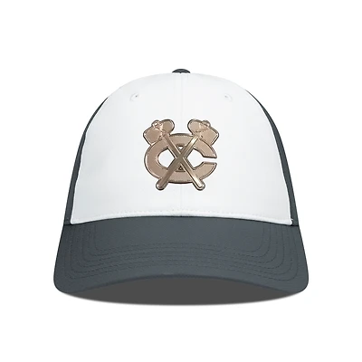 Men's Levelwear White/Charcoal Chicago Blackhawks Endure Copper Insignia Adjustable Hat