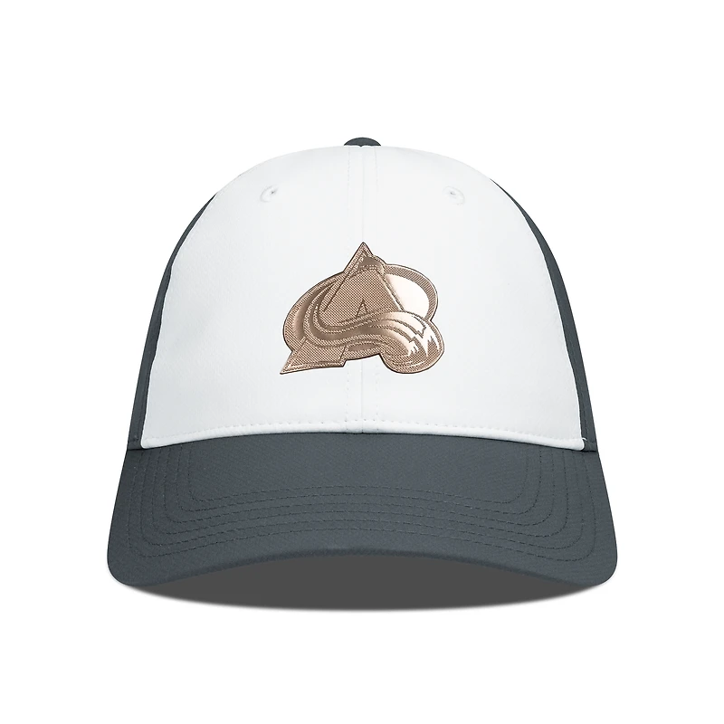 Men's Levelwear White/Charcoal Colorado Avalanche Endure Copper Insignia Adjustable Hat