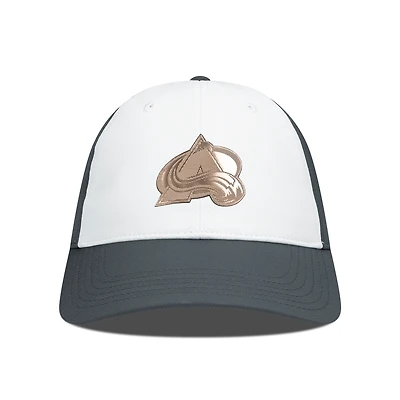 Men's Levelwear White/Charcoal Colorado Avalanche Endure Copper Insignia Adjustable Hat