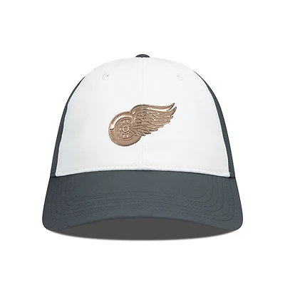 Men's Levelwear White/Charcoal Detroit Red Wings Endure Copper Insignia Adjustable Hat