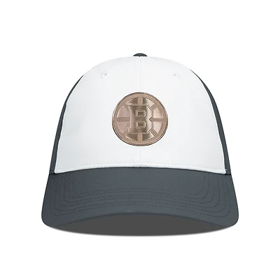Men's Levelwear White/Charcoal Boston Bruins Endure Copper Insignia Adjustable Hat