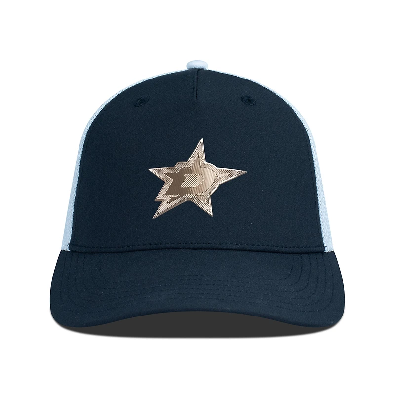Men's Levelwear Black/White Dallas Stars Signal Copper Insignia Trucker Adjustable Hat