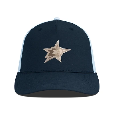 Men's Levelwear Black/White Dallas Stars Signal Copper Insignia Trucker Adjustable Hat