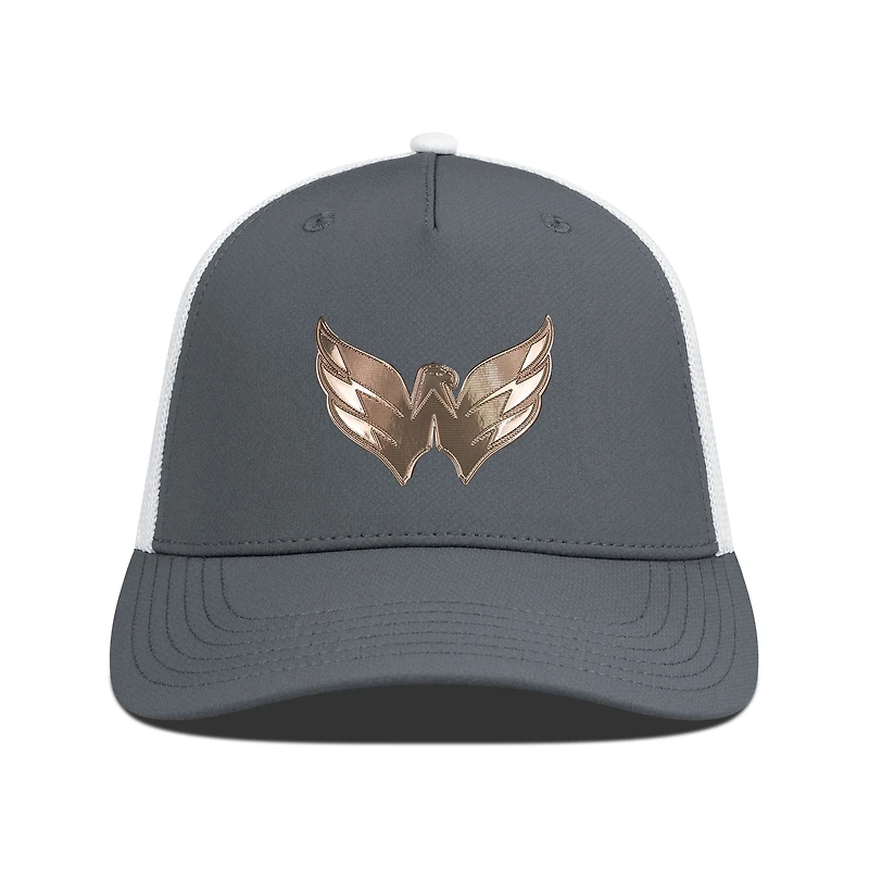 Men's Levelwear Charcoal/White Washington Capitals Signal Copper Insignia Trucker Adjustable Hat