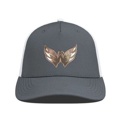 Men's Levelwear Charcoal/White Washington Capitals Signal Copper Insignia Trucker Adjustable Hat
