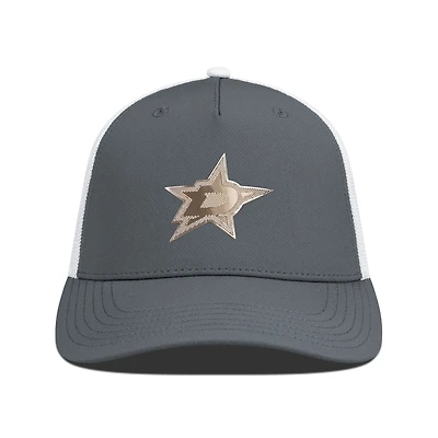 Men's Levelwear Charcoal/White Dallas Stars Signal Copper Insignia Trucker Adjustable Hat
