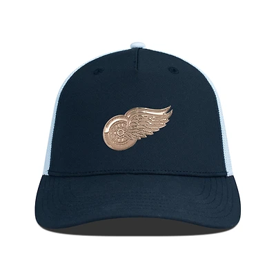 Men's Levelwear Black/White Detroit Red Wings Signal Copper Insignia Trucker Adjustable Hat