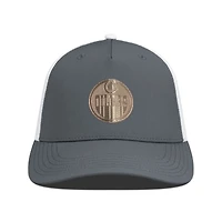 Men's Levelwear Charcoal/White Edmonton Oilers Signal Copper Insignia Trucker Adjustable Hat